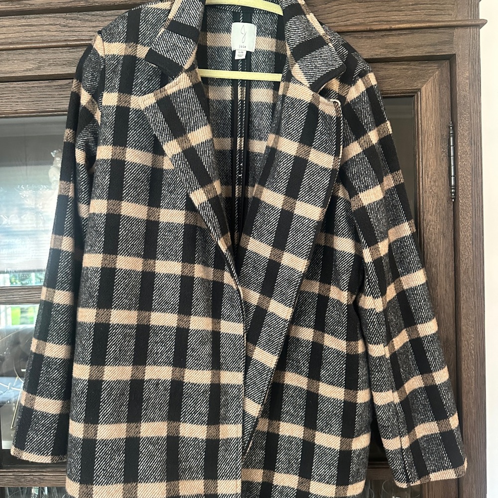 Plaid Black and Tan Women's Coat